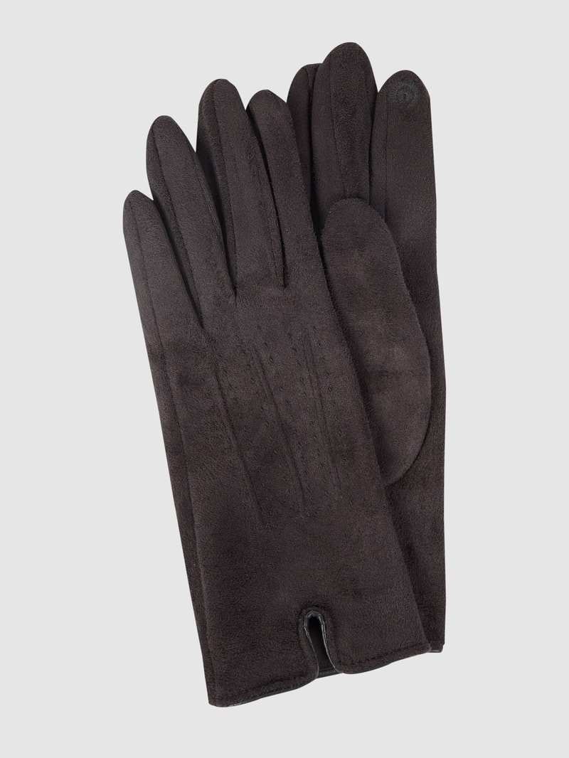 Touchscreen-Handschuhe in Veloursleder-Optik in anthrazit