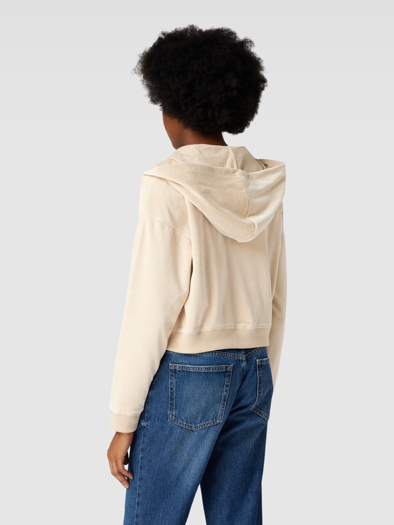 Sweatjacke mit überschnittenen Schultern und Eingrifftaschen in sand