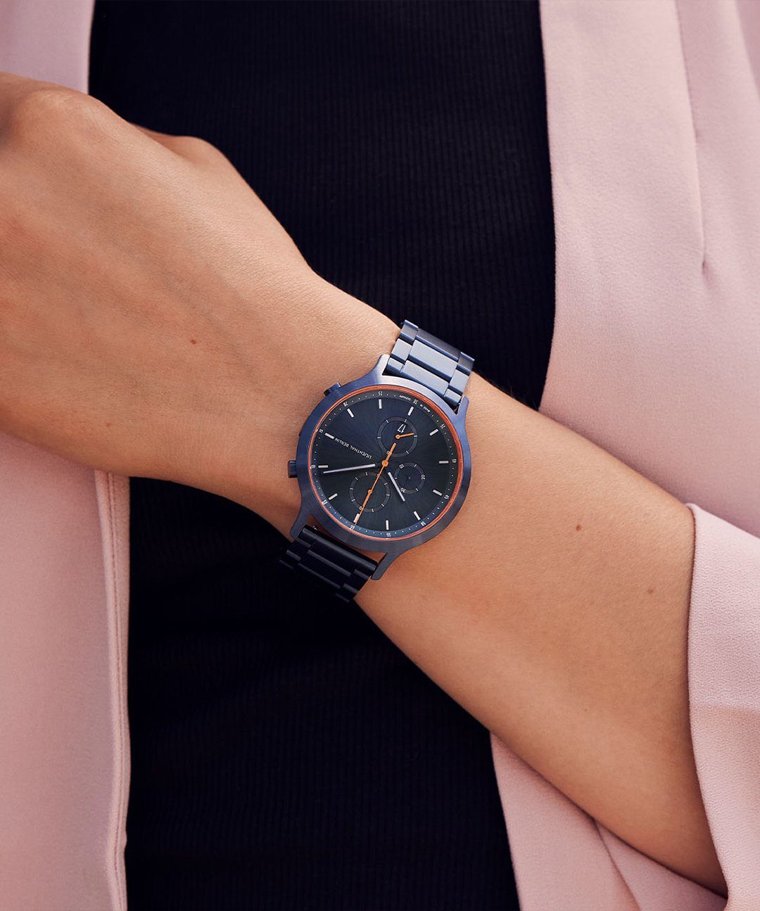 Lilienthal Berlin Chronograph Chronograph Blue Orange - Edelstahl Blau