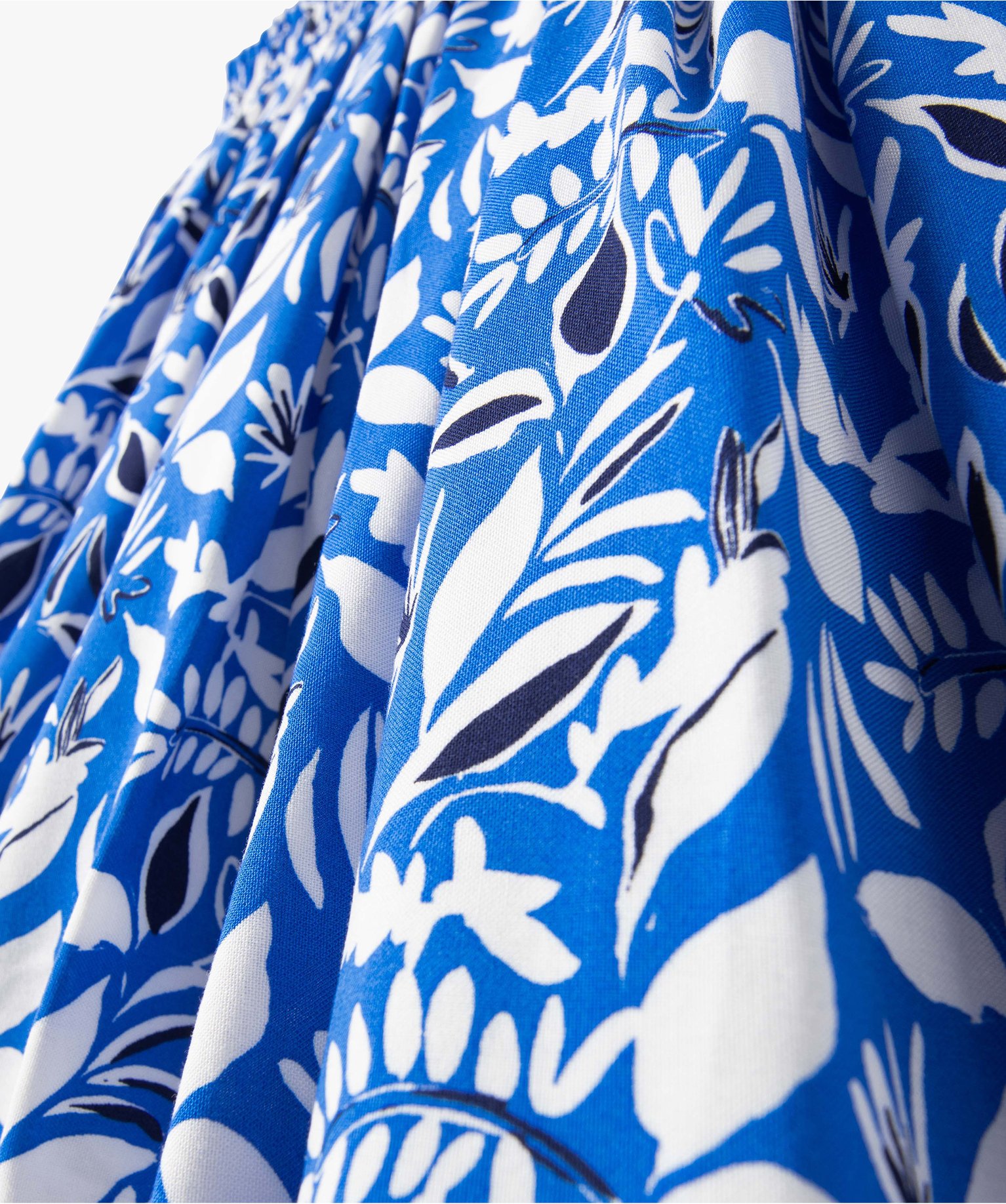 Jupe fille à motif feuillage et taille élastique bleu | GEMO
