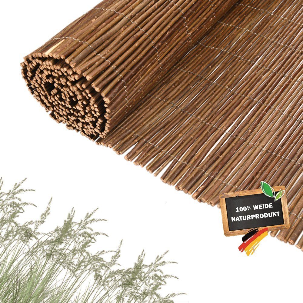 Coradoma Weidenzaun Weidenmatte Sichtschutz Zaun für Balkon, Terrasse, Garten, viele Größen, Höhe 100-175cm