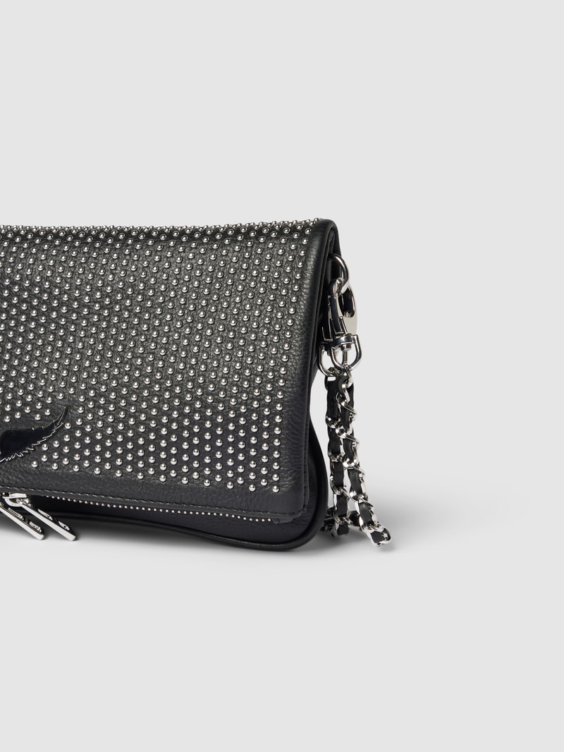 Pochette mit Ziersteinbesatz in schwarz