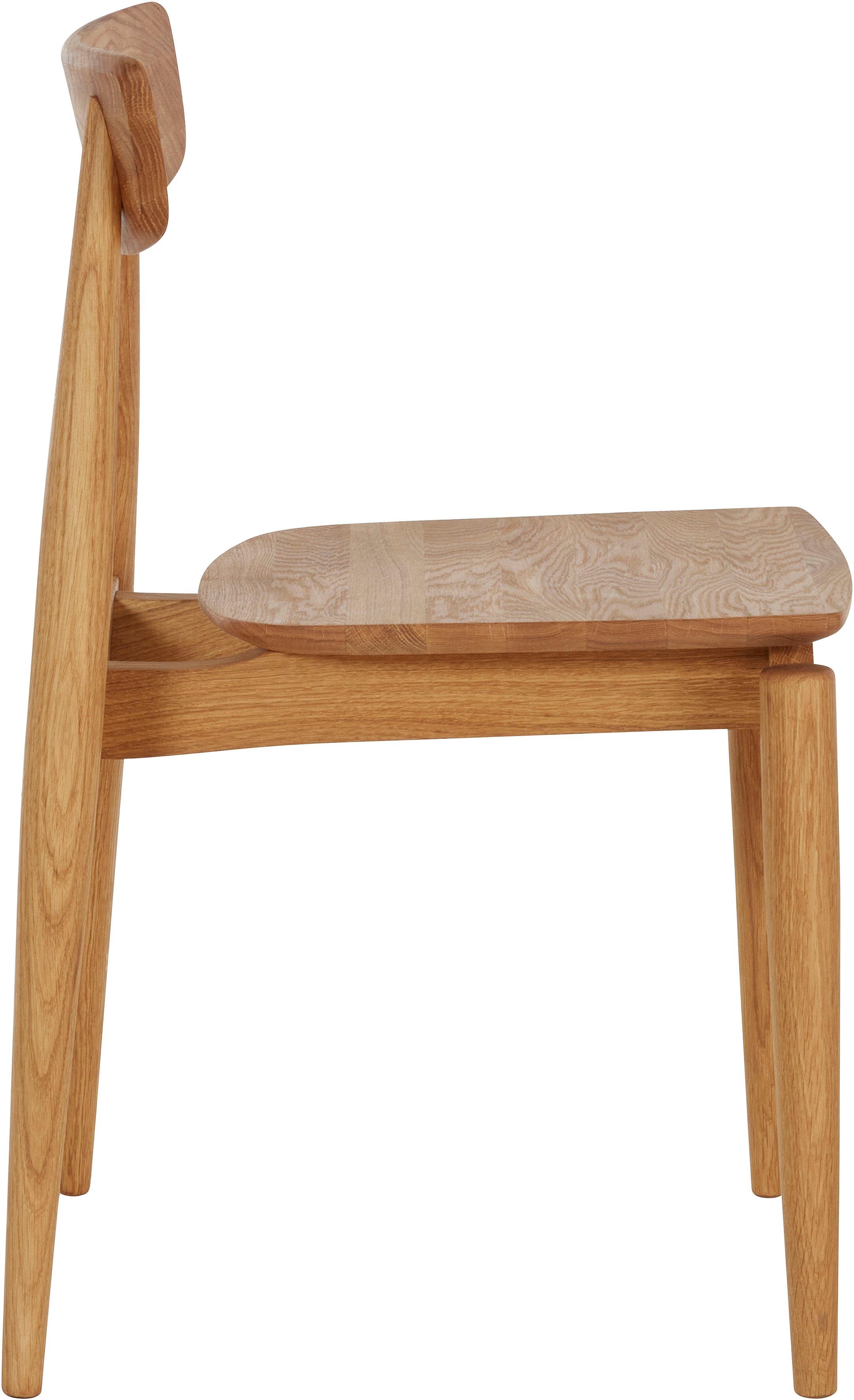 OTTO products 4-Fußstuhl Veikko (Set, 2 St), vegan, mit pflanzlichem Bio Öl behandelt, Massivholz Eiche, stapelbar