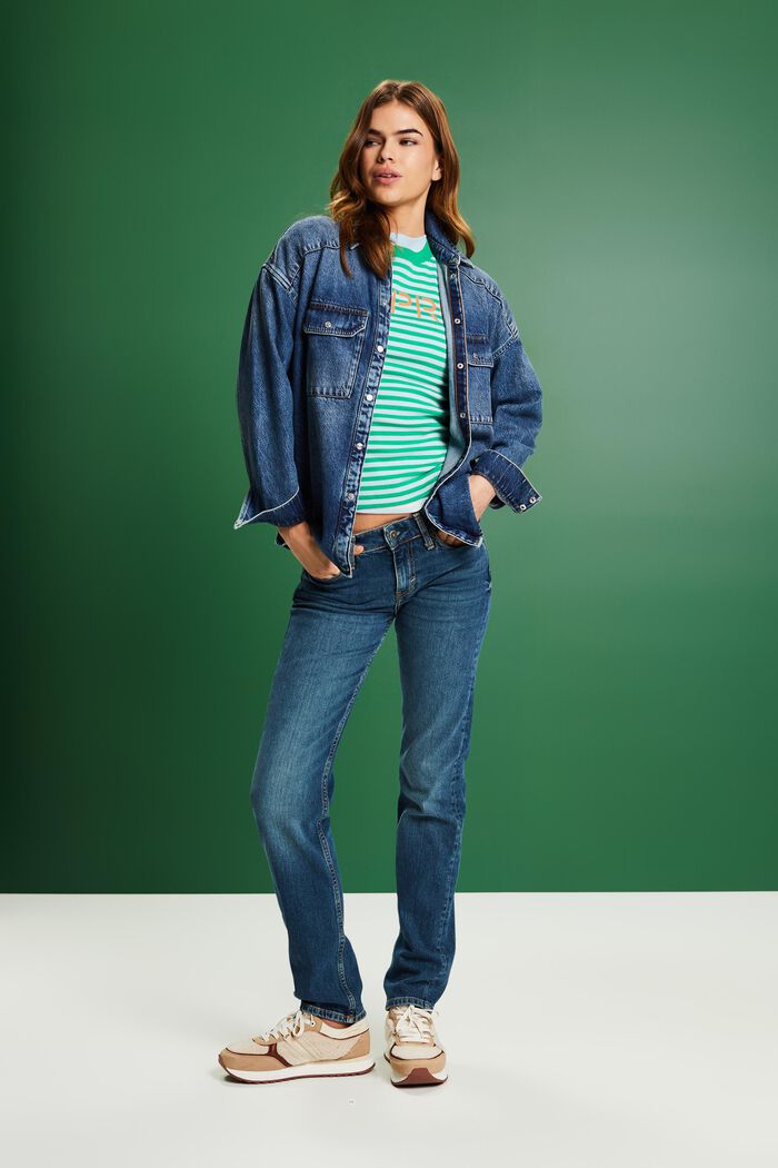 Gerade Jeans mit mittelhohem Bund