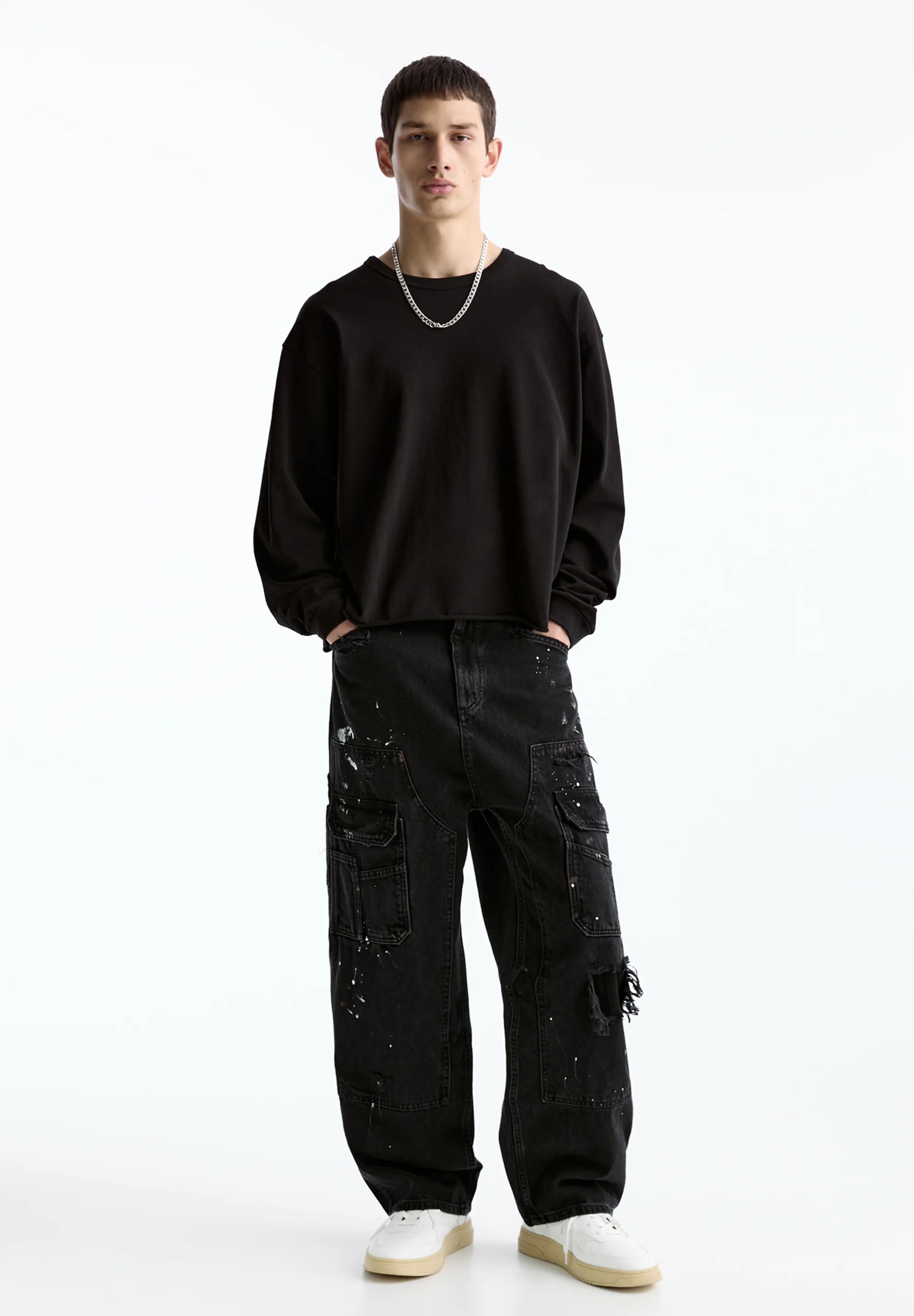 PULL&BEAR MULTIBOLSILLO - Vaqueros pitillo