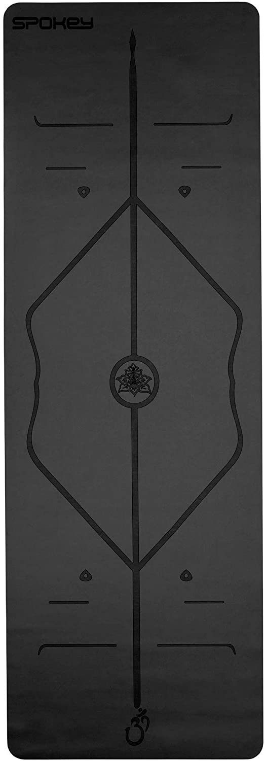 Spokey Yogamatte Spokey Yogamatte schwarz 183 x 61 Rutschfest, Rutschfest, Hilfslinien
