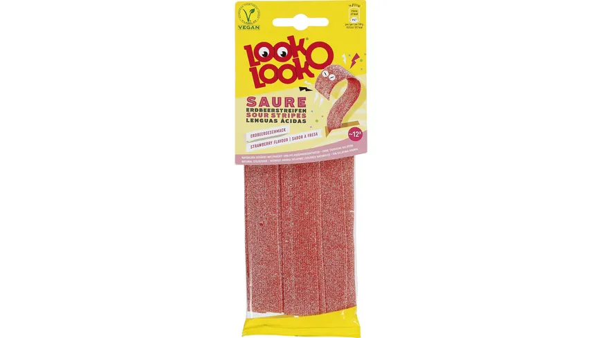 Look-O-Look Saure Erdbeerstreifen 90 g