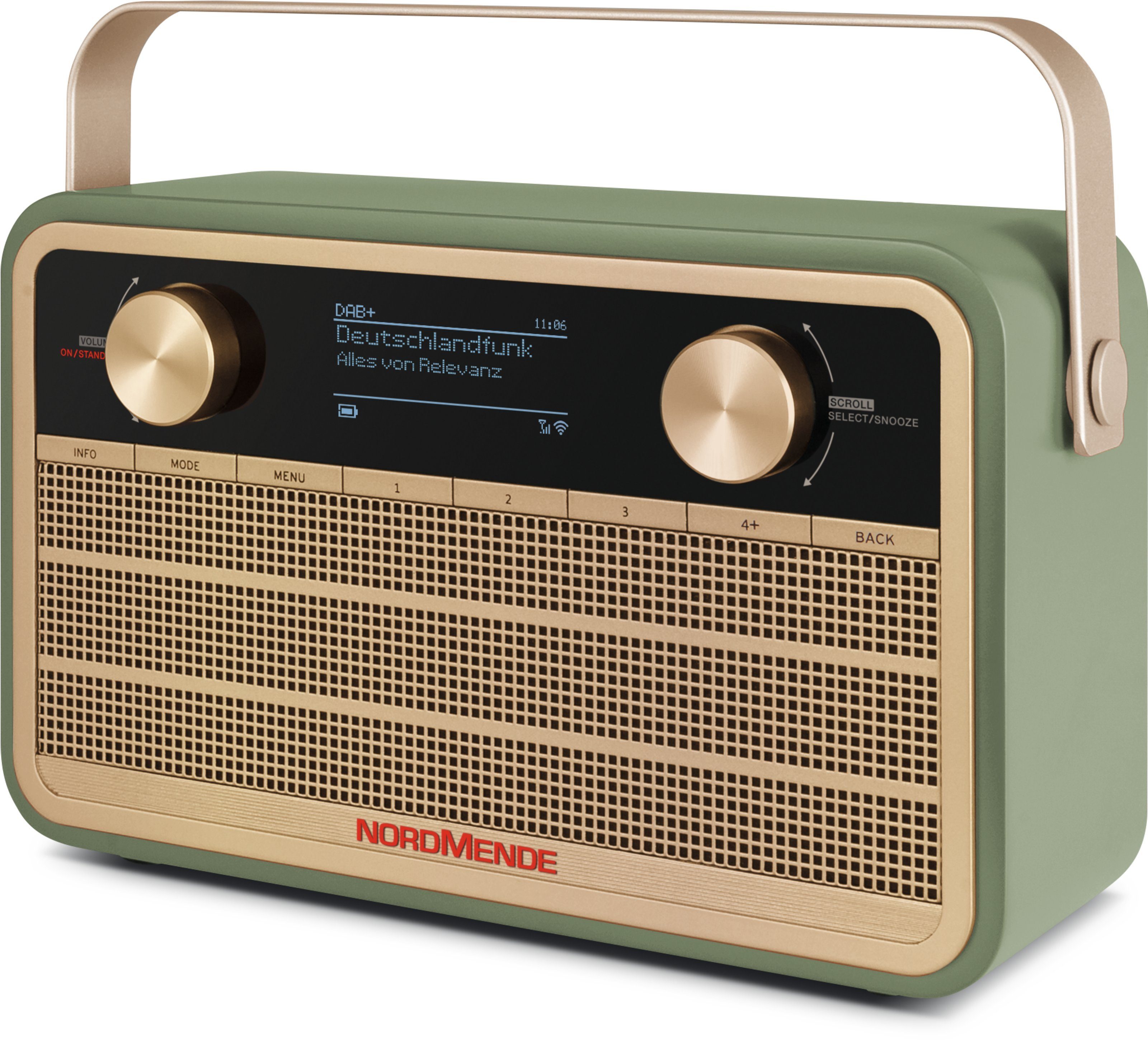 Nordmende Transita 121 IR Digitalradio (DAB) (Digitalradio (DAB), UKW mit RDS, Internetradio, 5,00 W, Metalltragegriff, Retro-Design)