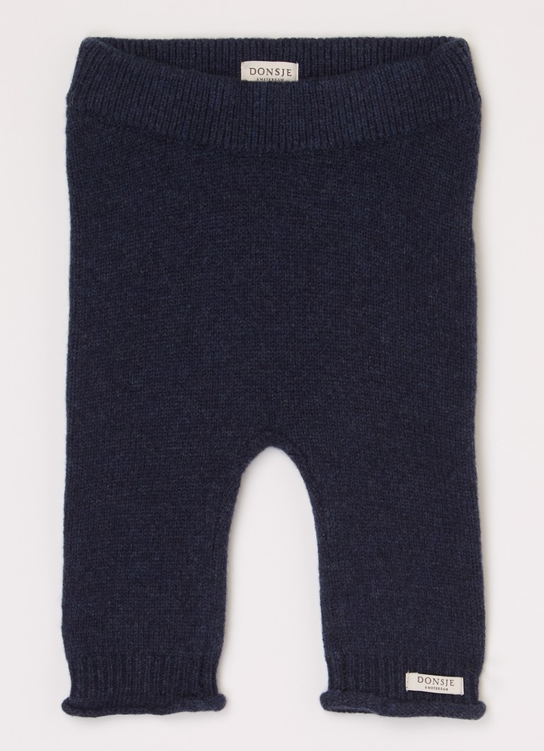 Pantaloni pentru copii Donsje Amsterdam Trig din lână merinos cu croială conică.