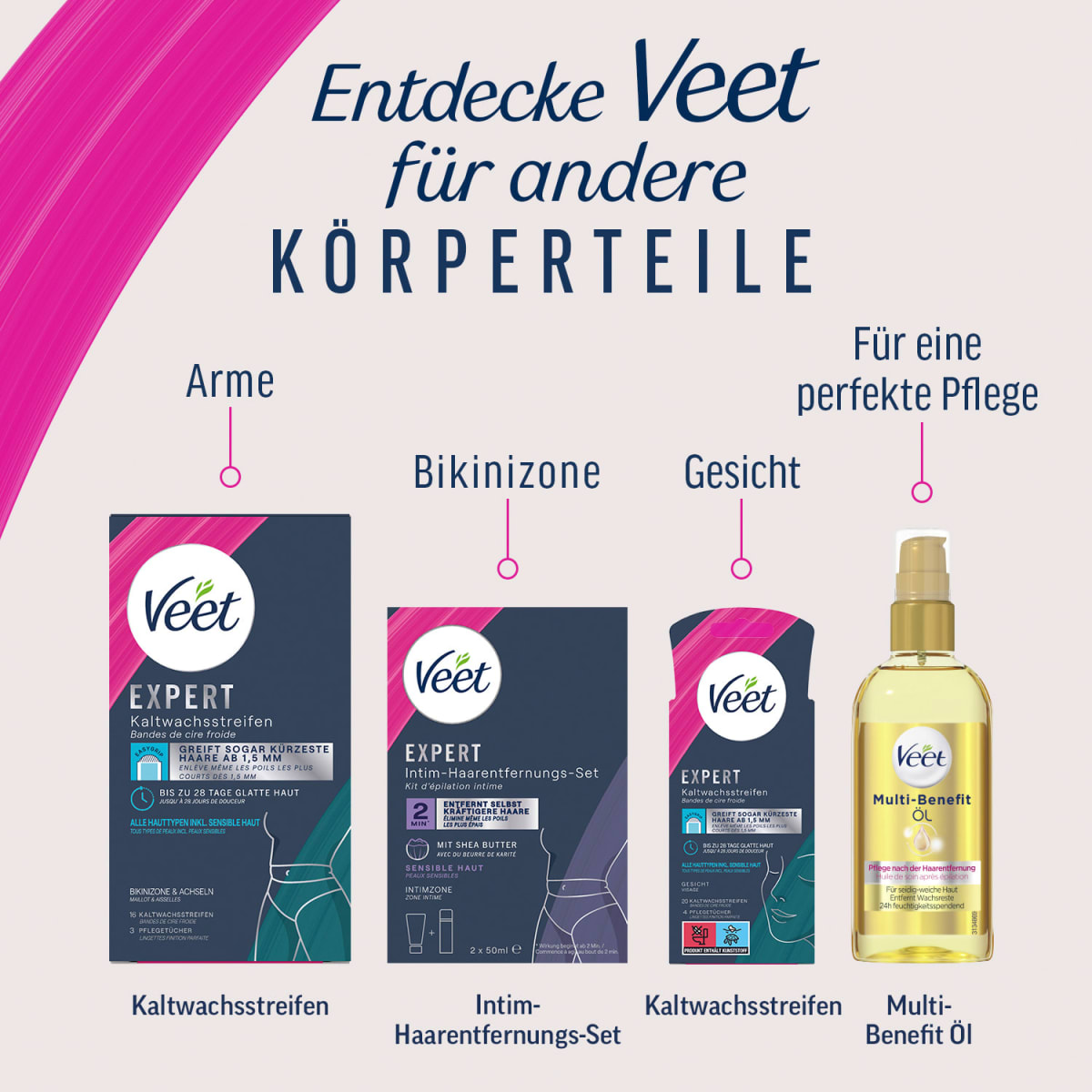 Intimbereich Set, Enthaarungscreme & Multi-Benefit-Schaum (2x50 ml), 100 ml