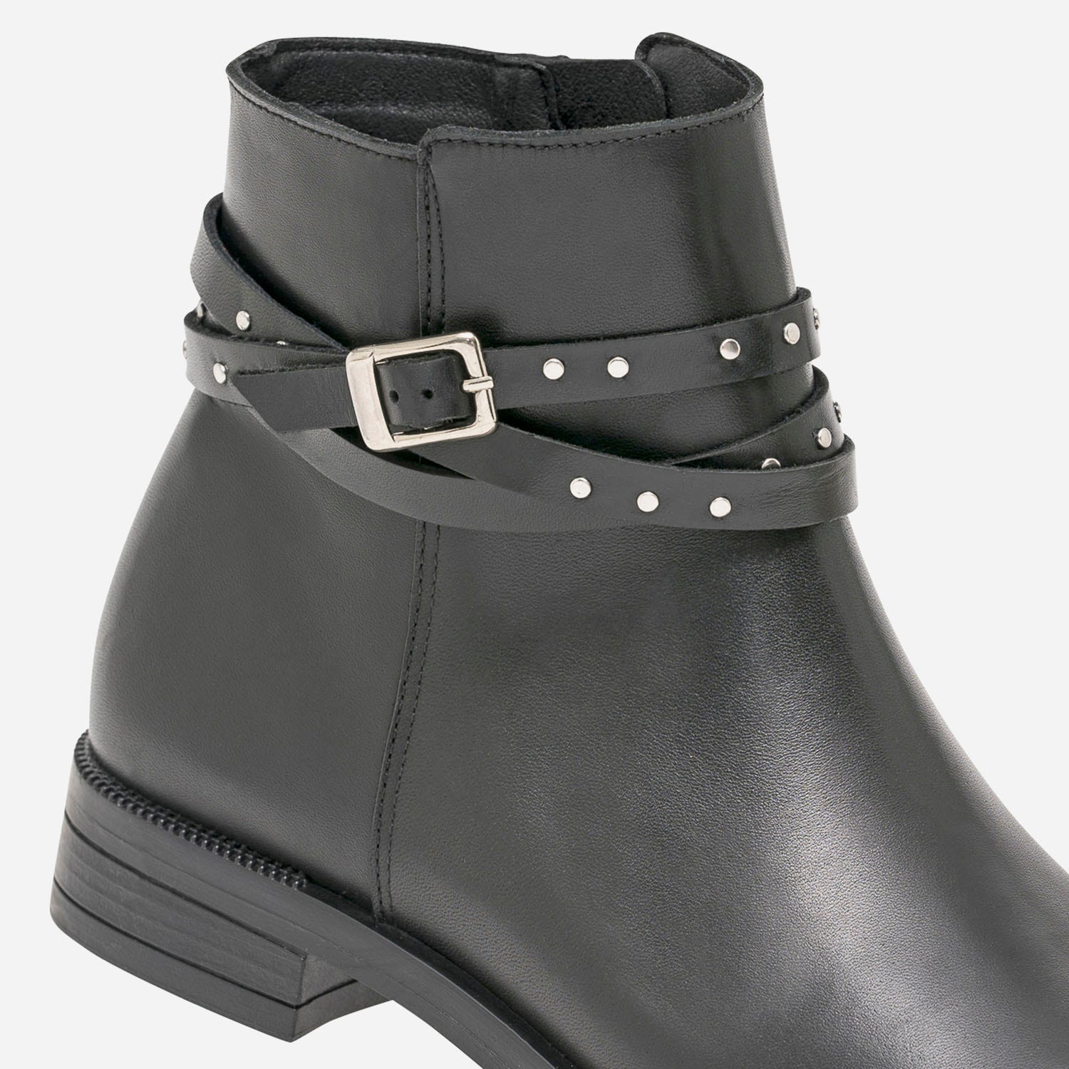 Boots noir en cuir esprit jodhpur