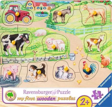 Kinderpuzzle ab 2 Jahren - Morgens auf dem Bauernhof - 10 Teile