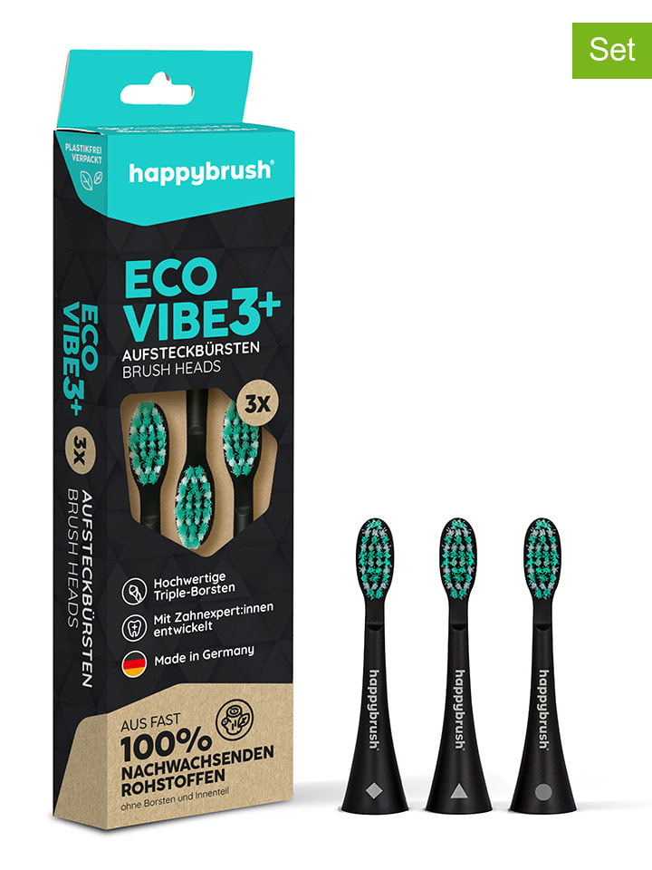 Happy Brush 3er-Set: Aufsteckbürsten 