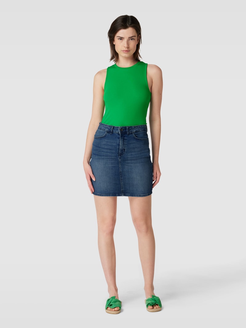 Jeansrock mit Label-Patch Modell 'Twiggy' in blau