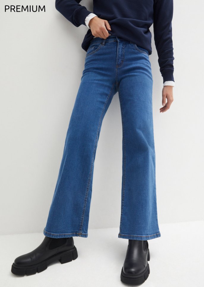 Essential Basic Stretch-Jeans, Wide