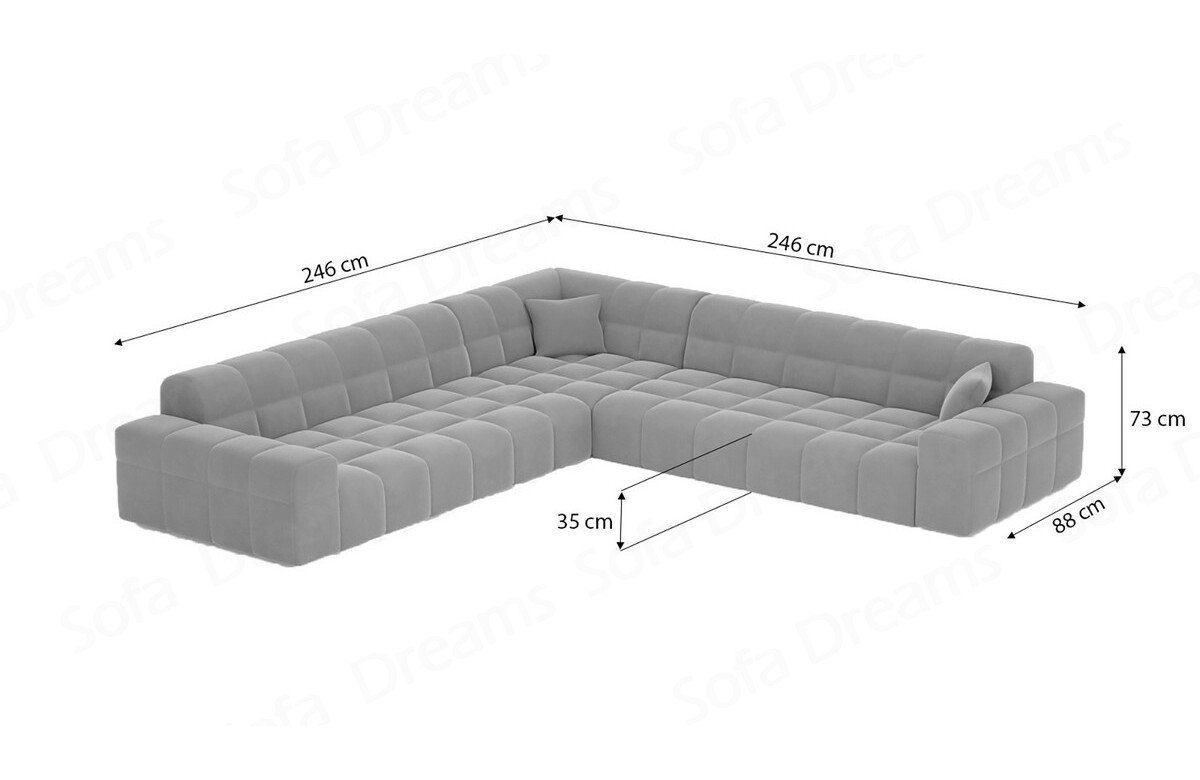 Sofa Dreams Ecksofa Stoff Polsterecksofa Modern Eckcouch Ibiza L Form Samtsofa Luxus Sofa