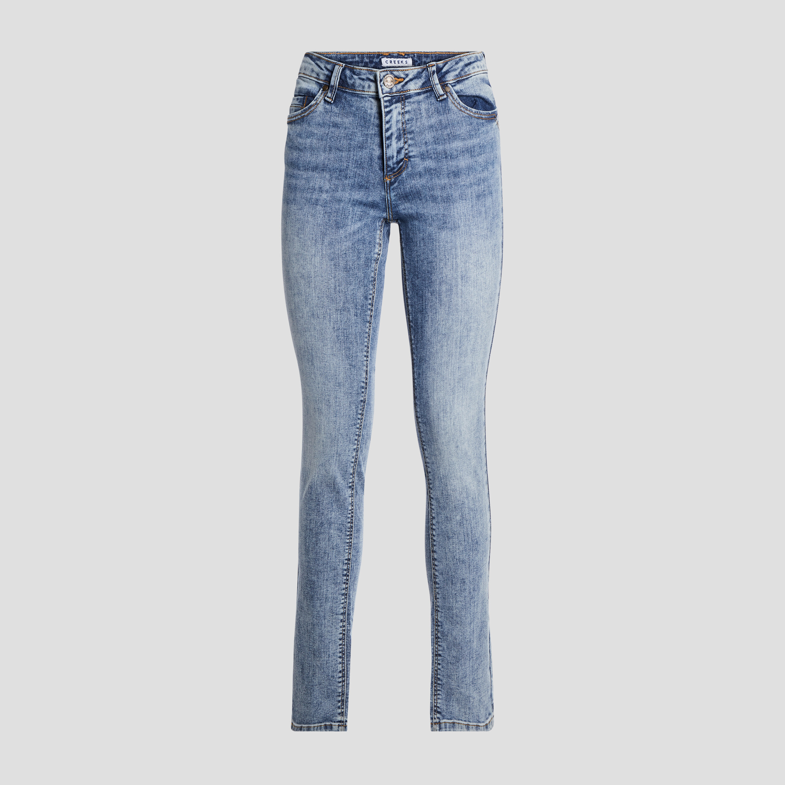Jeans regular taille basse denim used femme | La Halle