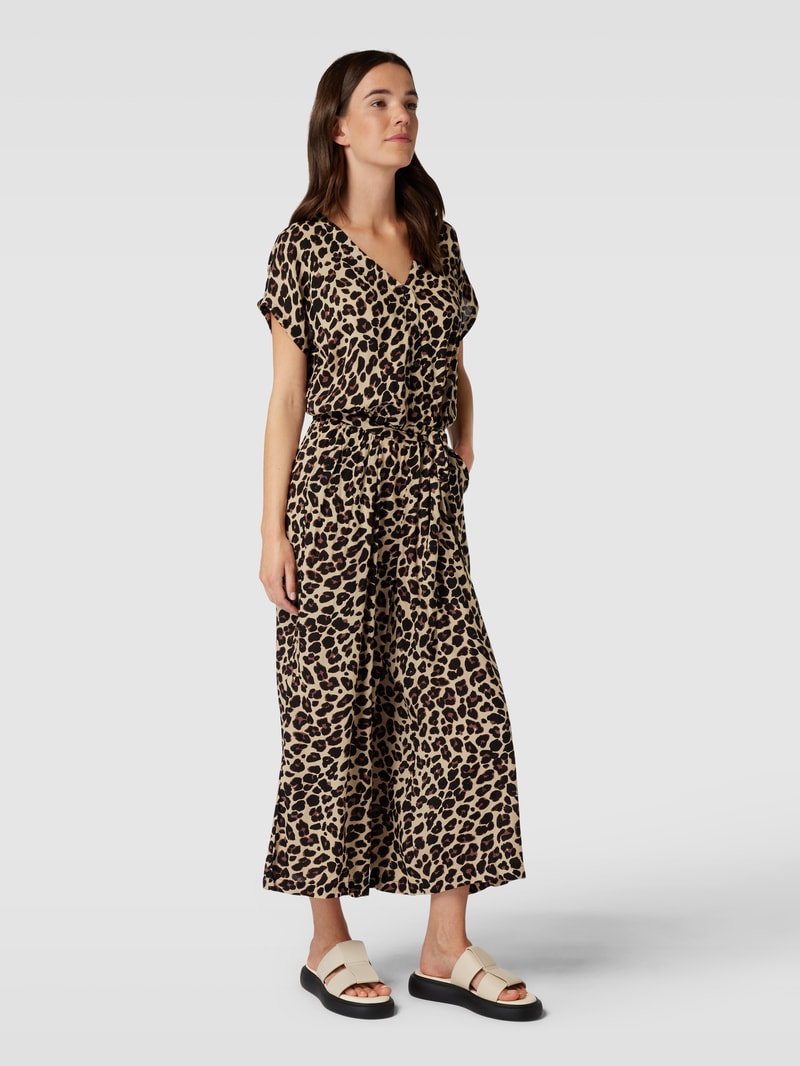 Jumpsuit mit Animal-Print Modell 'Marta' in schwarz
