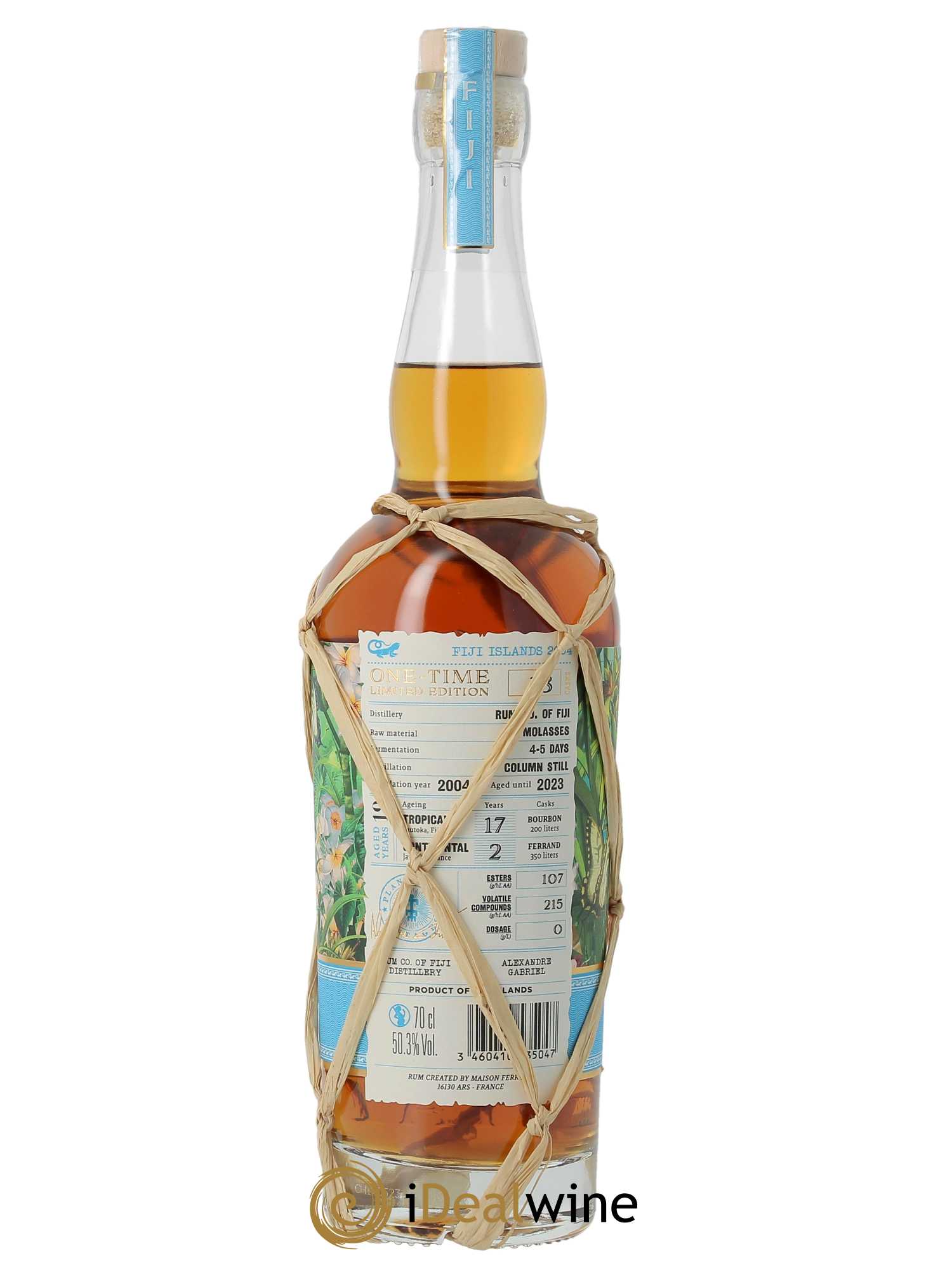 Rhum Plantation Rum Fidji (70cl) 2004 - Lot de 1 Bouteille