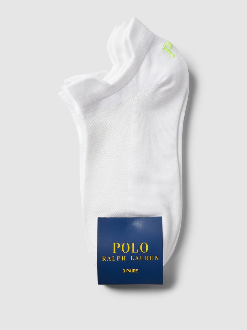 Sneakersocken mit Label-Print im 3er-Pack Modell 'DOUBLE' in weiß