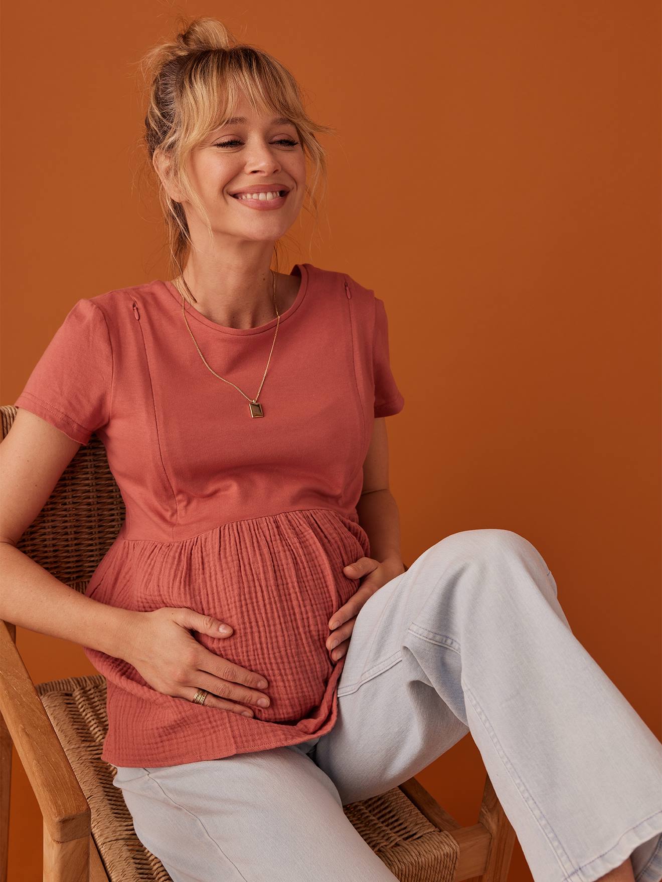 Envie de Fraise T-Shirt für Schwangerschaft & Stillzeit ENVIE DE FRAISE - terrakotta farbe
