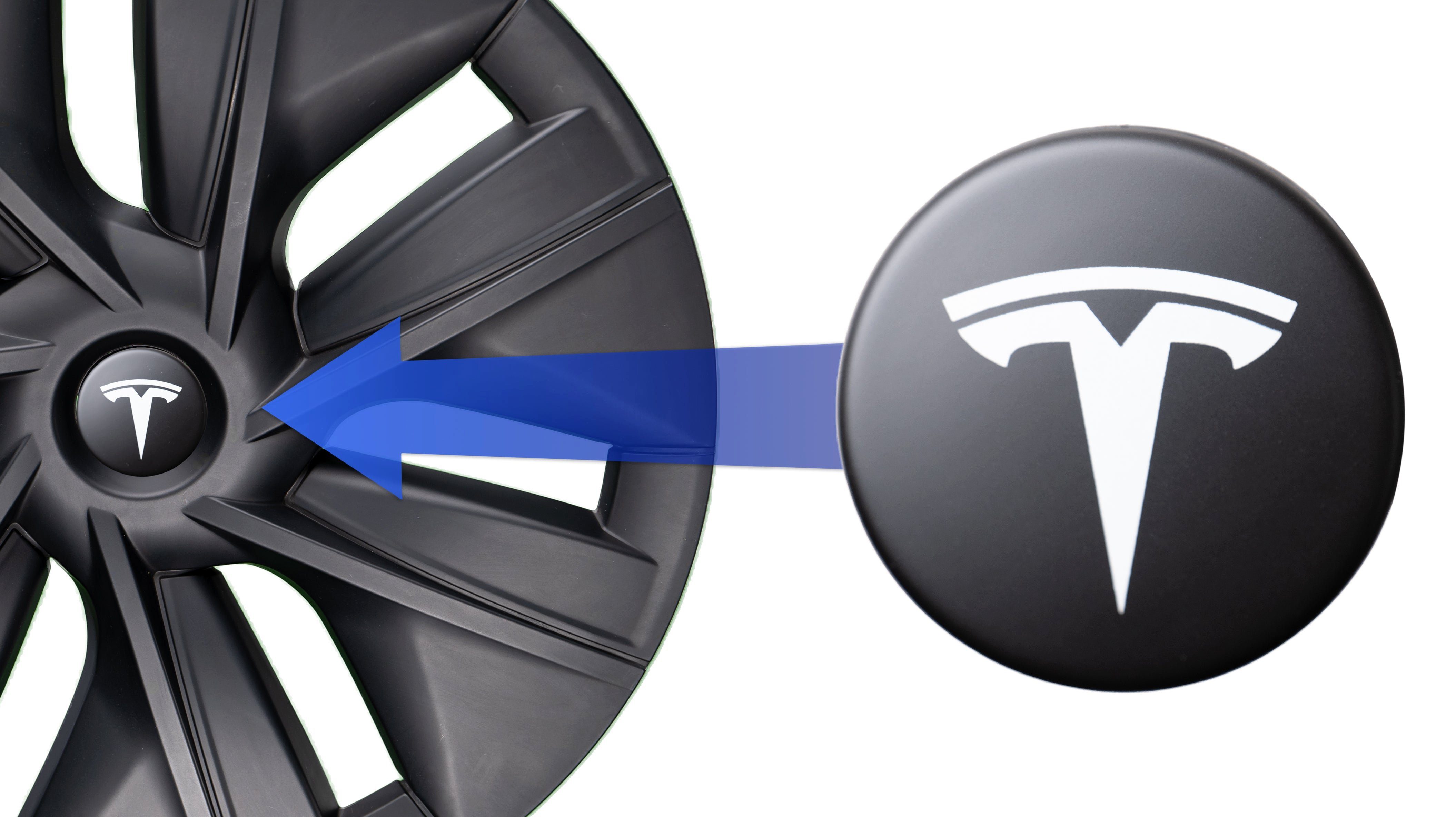 Shop4EV Radkappe Logos (4x) für Radkappen des Tesla Model 3/Y