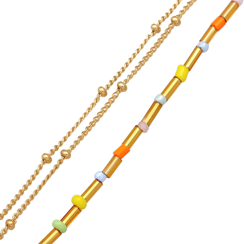 Elli Elli Bracelet Perles de couche dames multicolores Set de 2 en argent sterling 925 Bracelet
