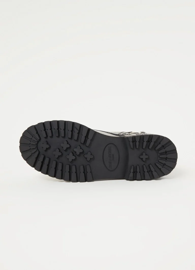 Botine Zadig&Voltaire Joe Vintage din piele cu șnururi metalice și garnituri