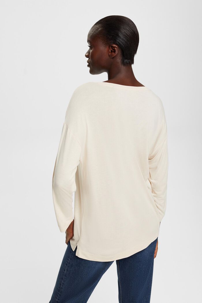 Langärmeliges Longsleeve mit Natur-Print, LENZING™ ECOVERO™