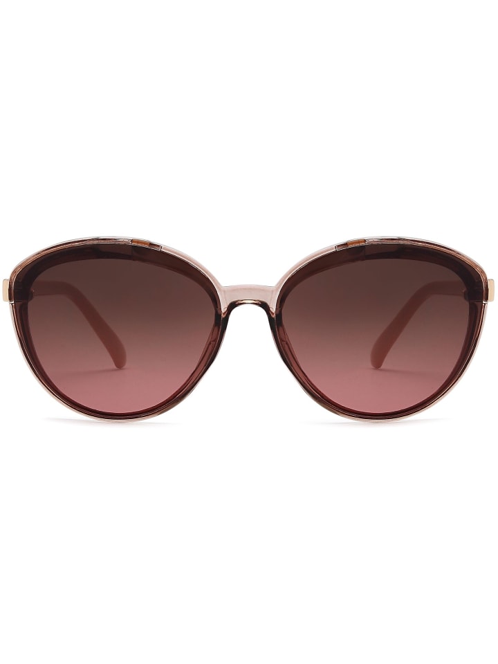 styleBREAKER Ovale Sonnenbrille in Transparent-Rose / Grau-Violett Verlauf günstig kaufen onesize