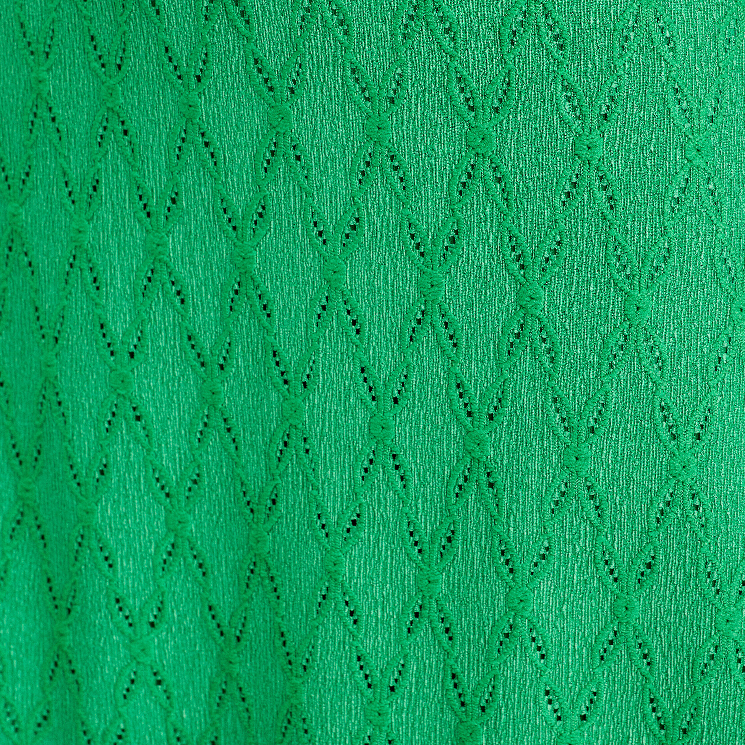 Robe évasée ajourée col polo vert femme | Cache Cache