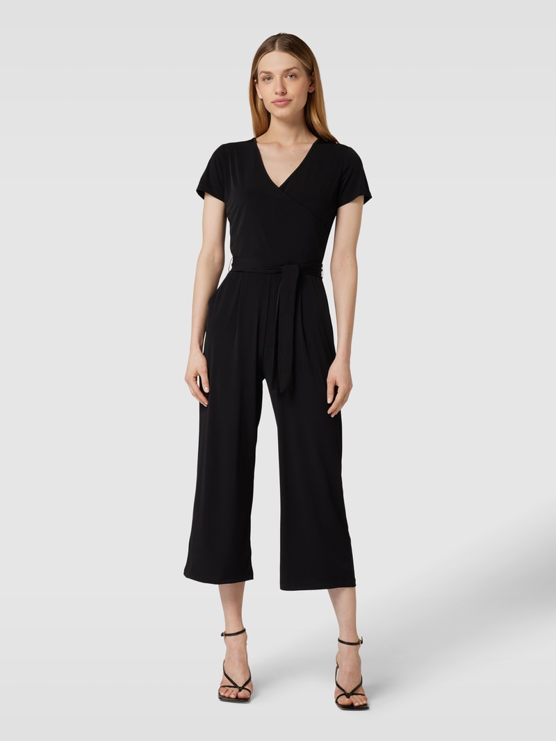 Jumpsuit mit V-Ausschnitt in schwarz