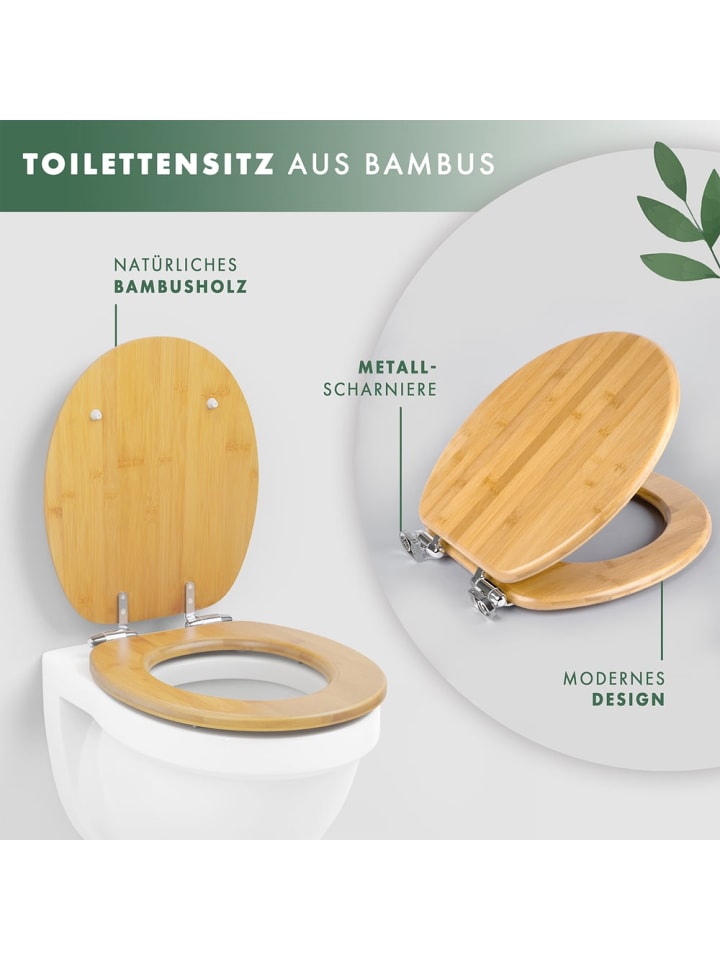 Benkstein BENKSTEIN Premium Bambus-WC-Sitz, oval - Soft-Close- und Quick-Release-Funktion günstig kaufen onesize