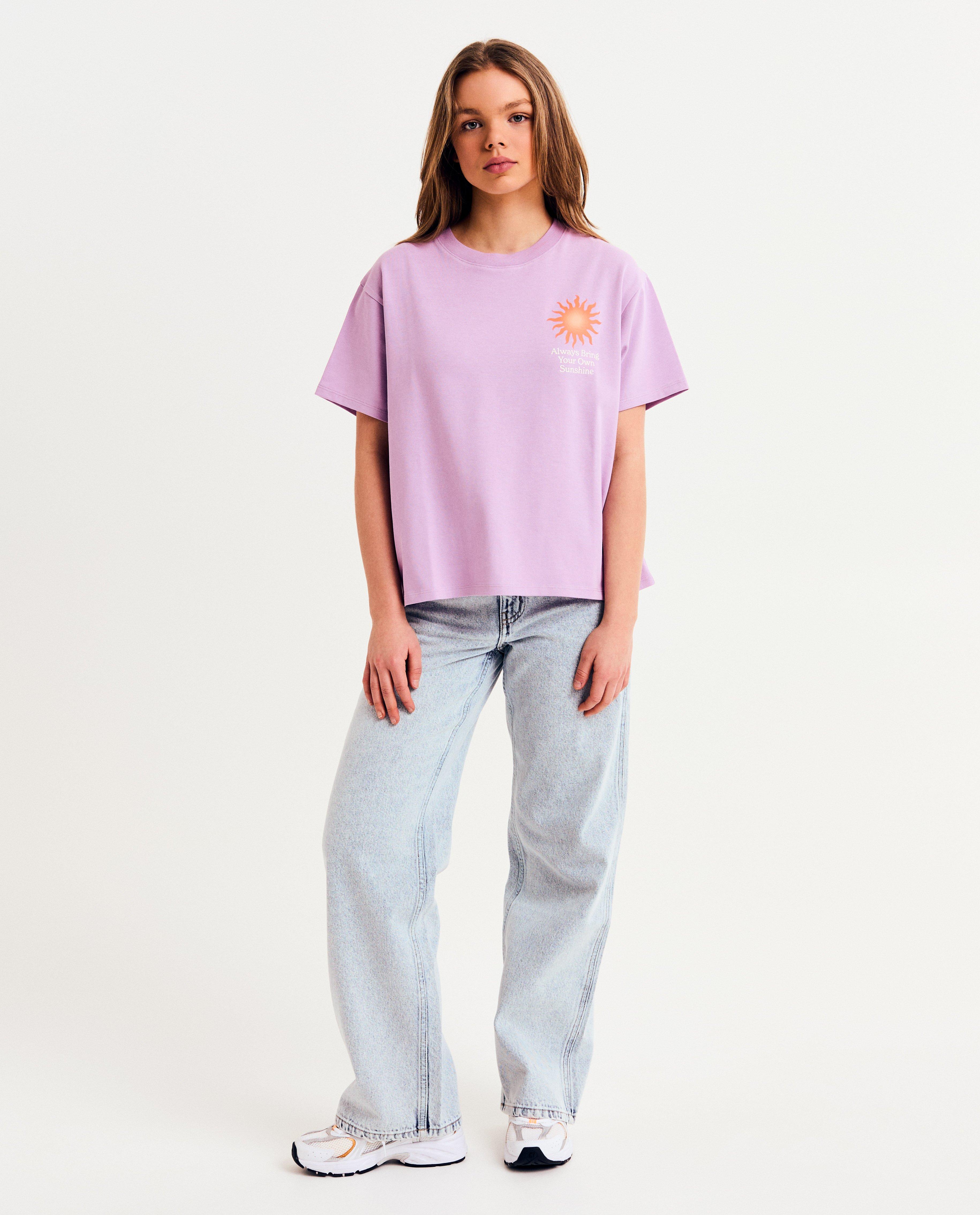 Tricou Groggy cu imprimeu violet