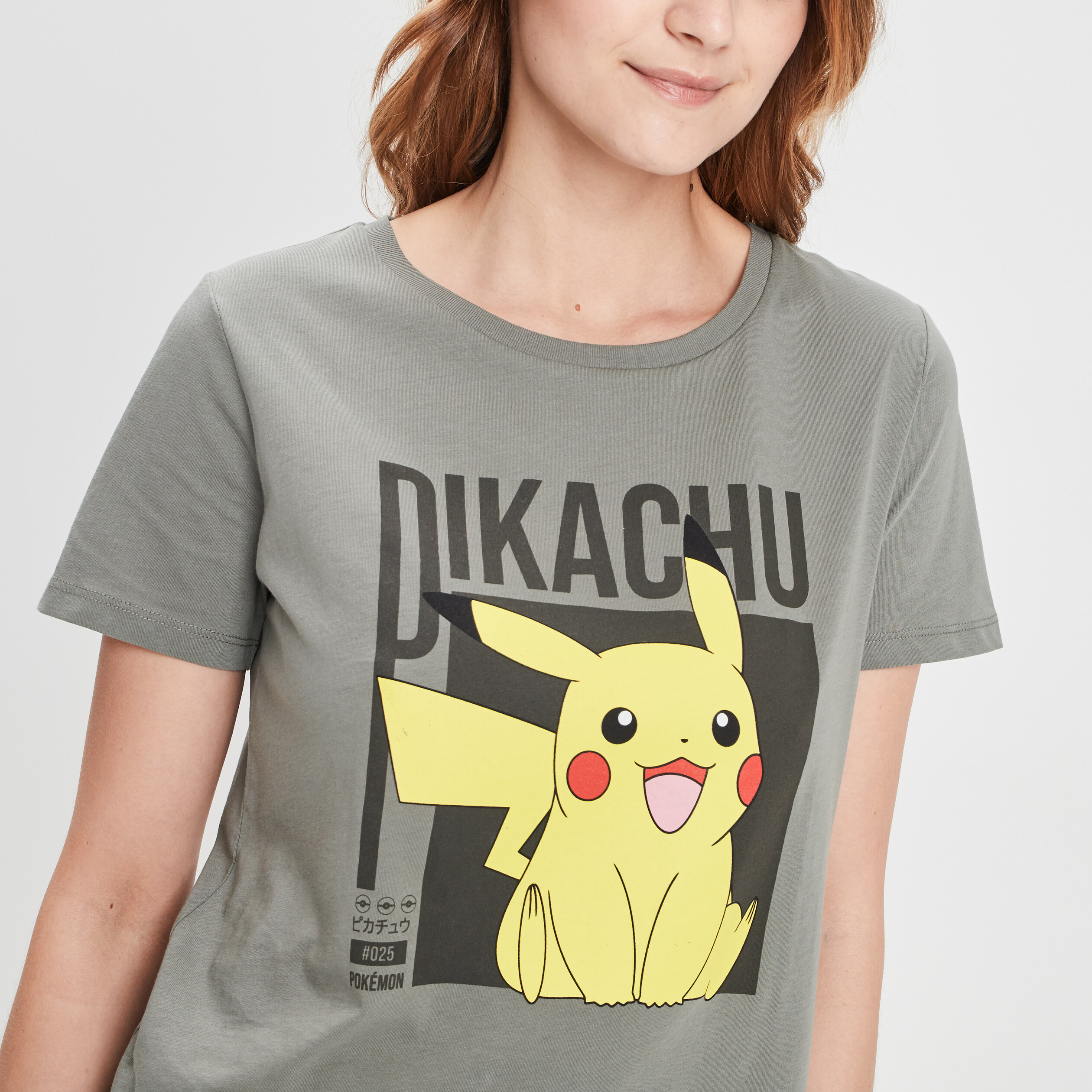 T-shirt Pokémon vert kaki femme | La Halle