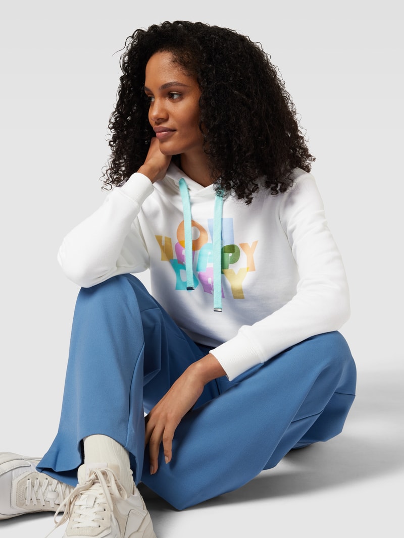 Hoodie mit Statement-Print in weiss