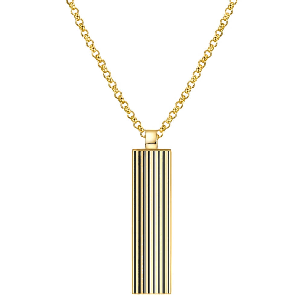 Männerglanz Collier en argent Argent sterling Agate en Or jaune collier