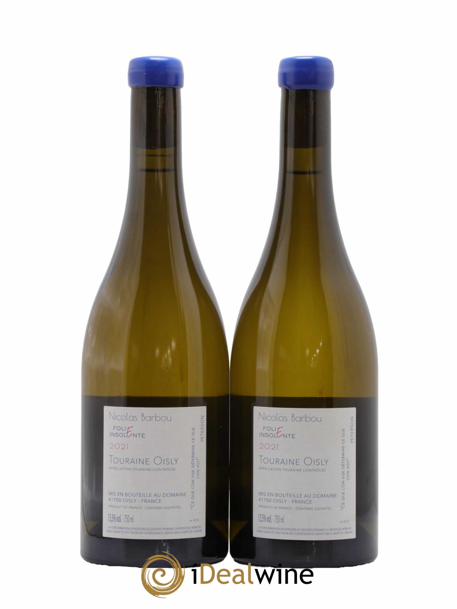 Touraine-Oisly Folie Insolente Nicolas Barbou  2021 - Lot de 2 Bouteilles