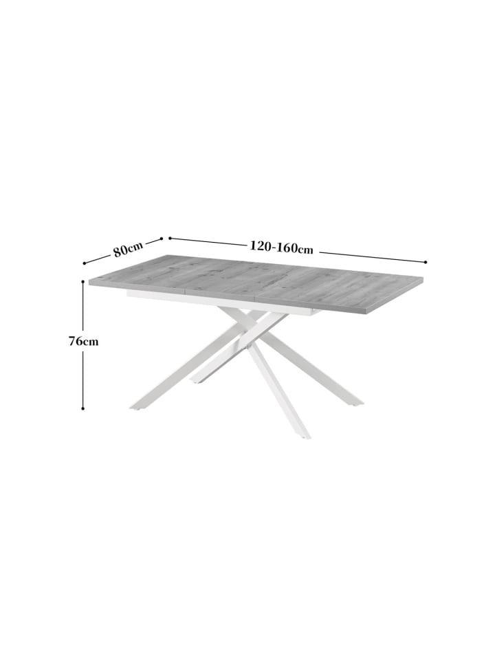 B&D Home Ausziehstisch BEA in Sandeiche - (B)120-160 x (H)76 x (T)80 cm günstig kaufen onesize