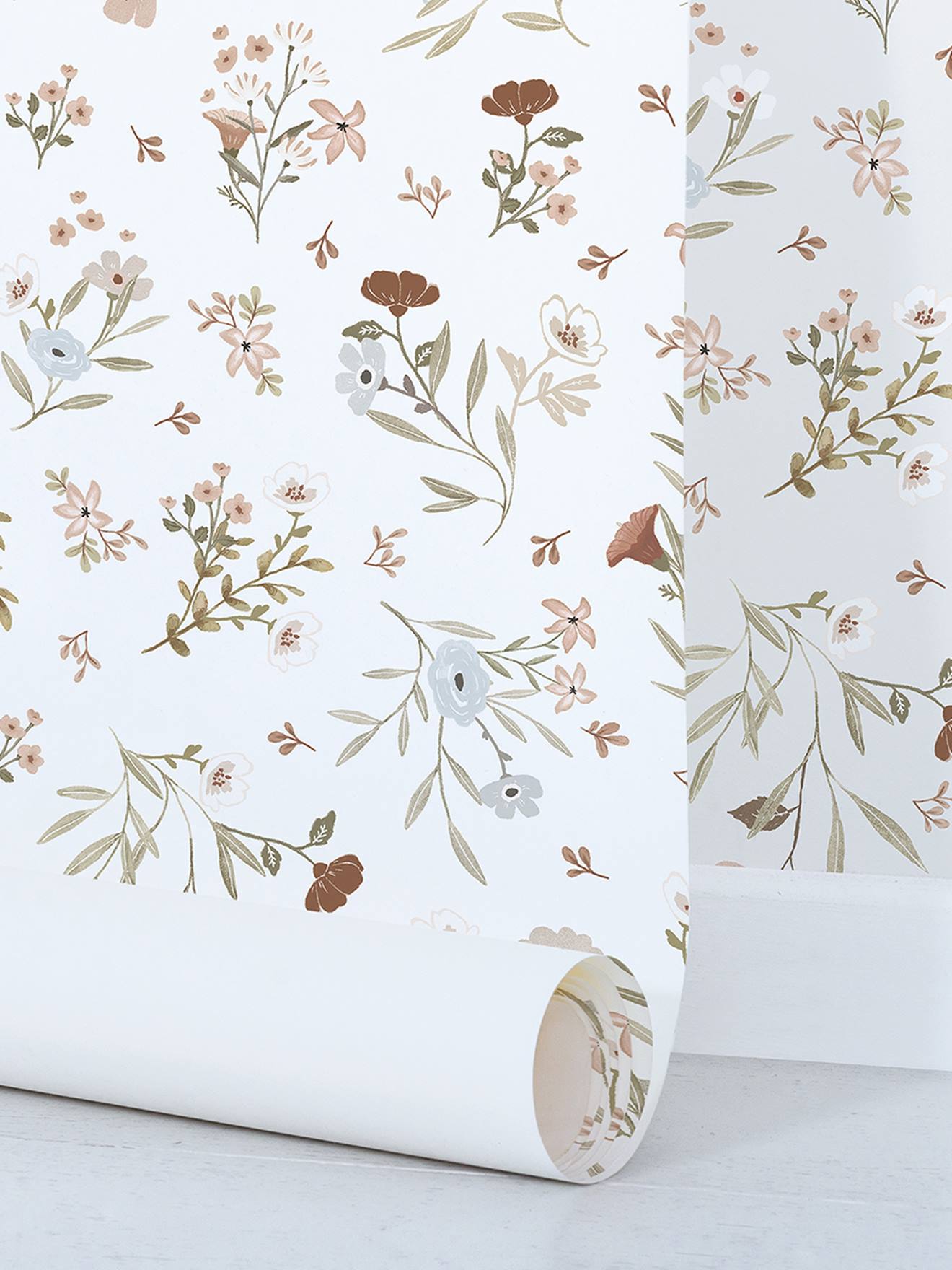 Papier peint Fleuri Vintage Lilydale LILIPINSO olive