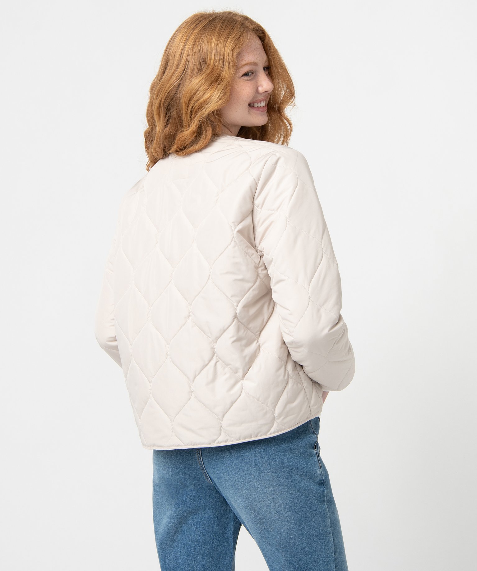 Blouson femme finement matelassé ecru | GEMO
