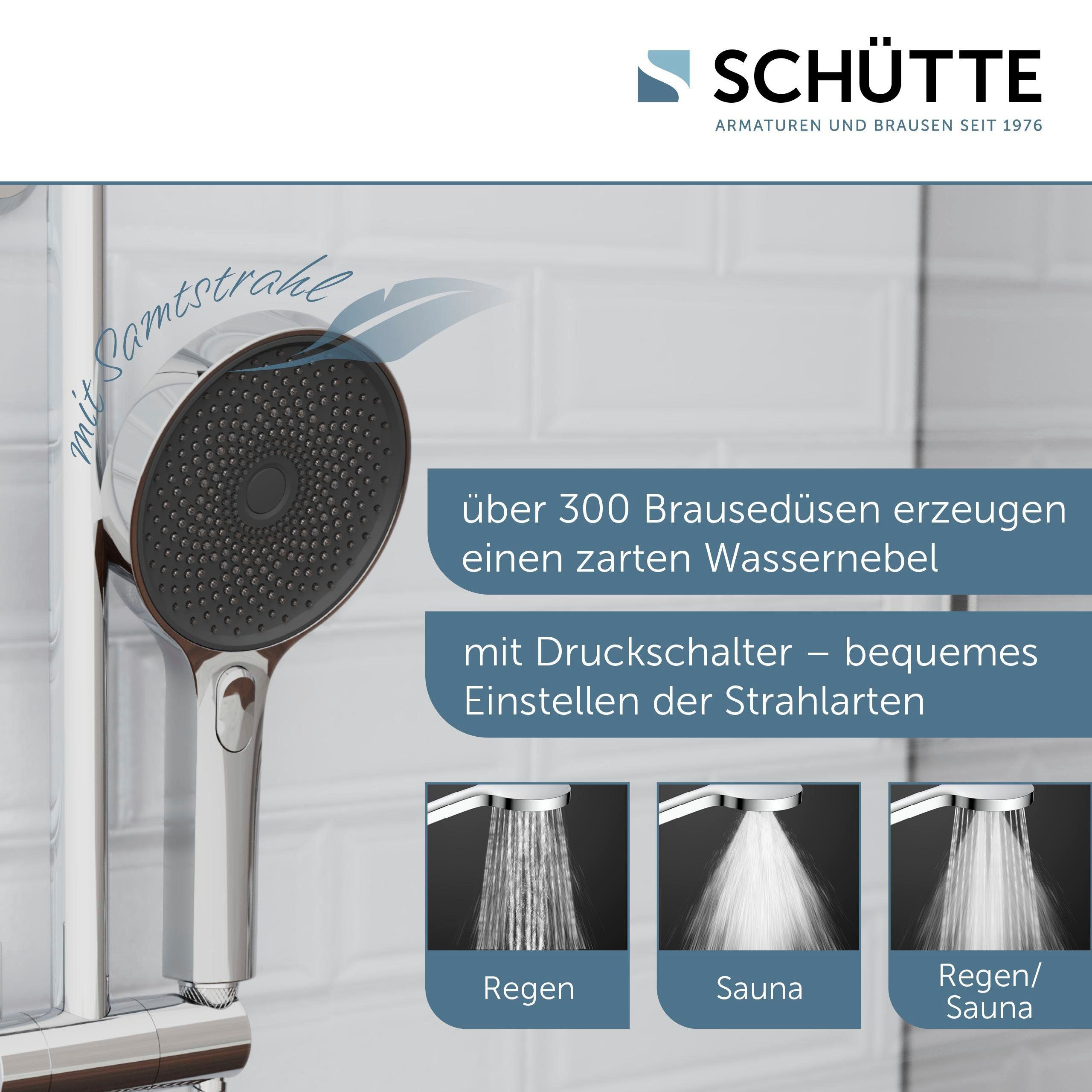 Schütte Handbrause SAMOA RAIN, (1-tlg), Inkl. Wasserspardichtung-bis zu 50 % Wasserersparnis, Antikalk-Noppen