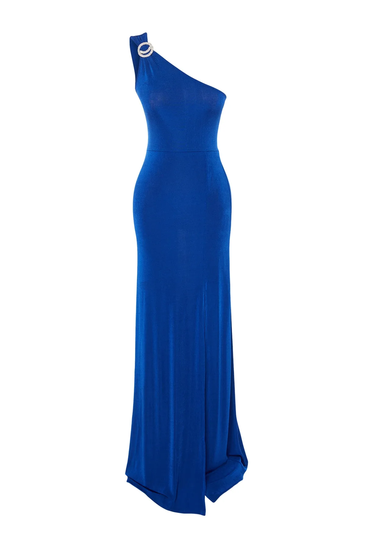 Trendyol Collection  Saks – Langes Abendkleid mit Glitzer-Strick und Accessoires TPRSS23AE00014