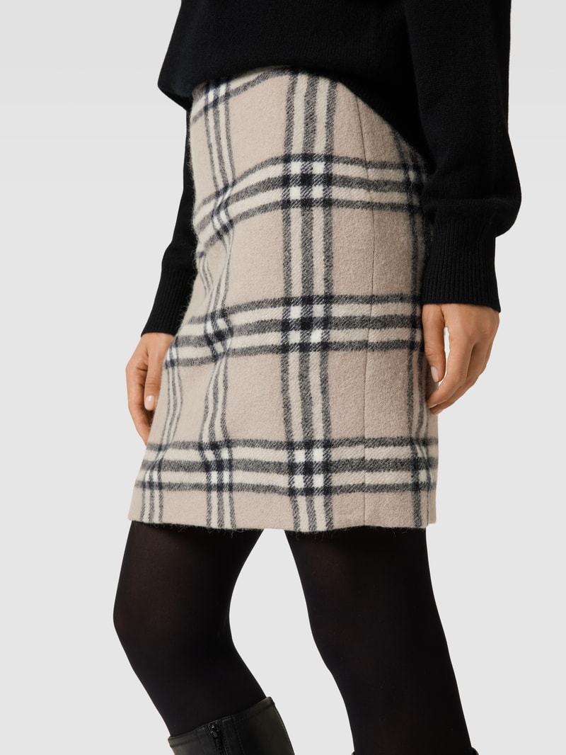 Minirock mit Tartan-Karo in camel