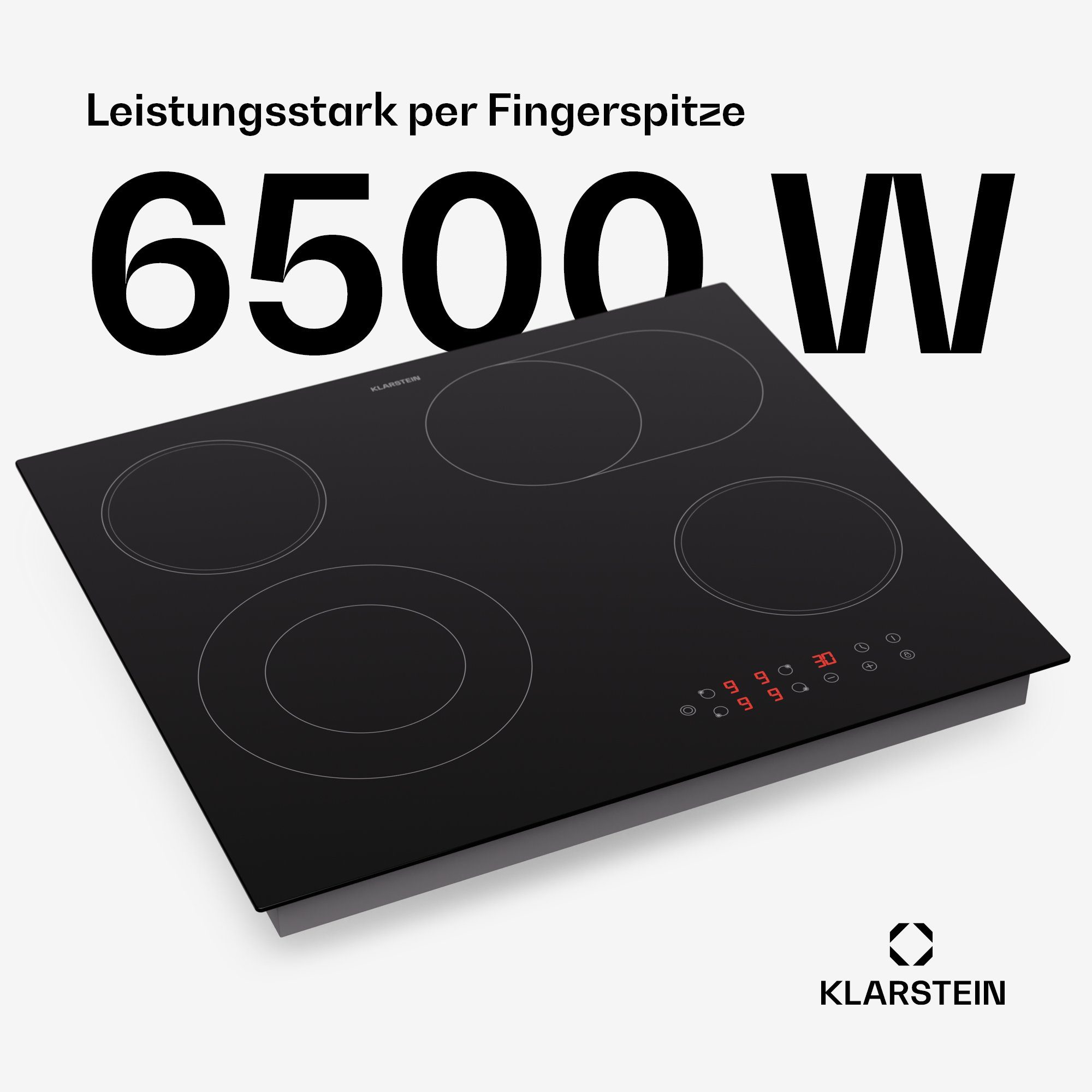 Klarstein Induktions-Kochfeld CP4-Virtuosa4-Plus.B CP4-Virtuosa4-Plus.B, Kochfelder Induktion Hob 4 Zonen 6500 W
