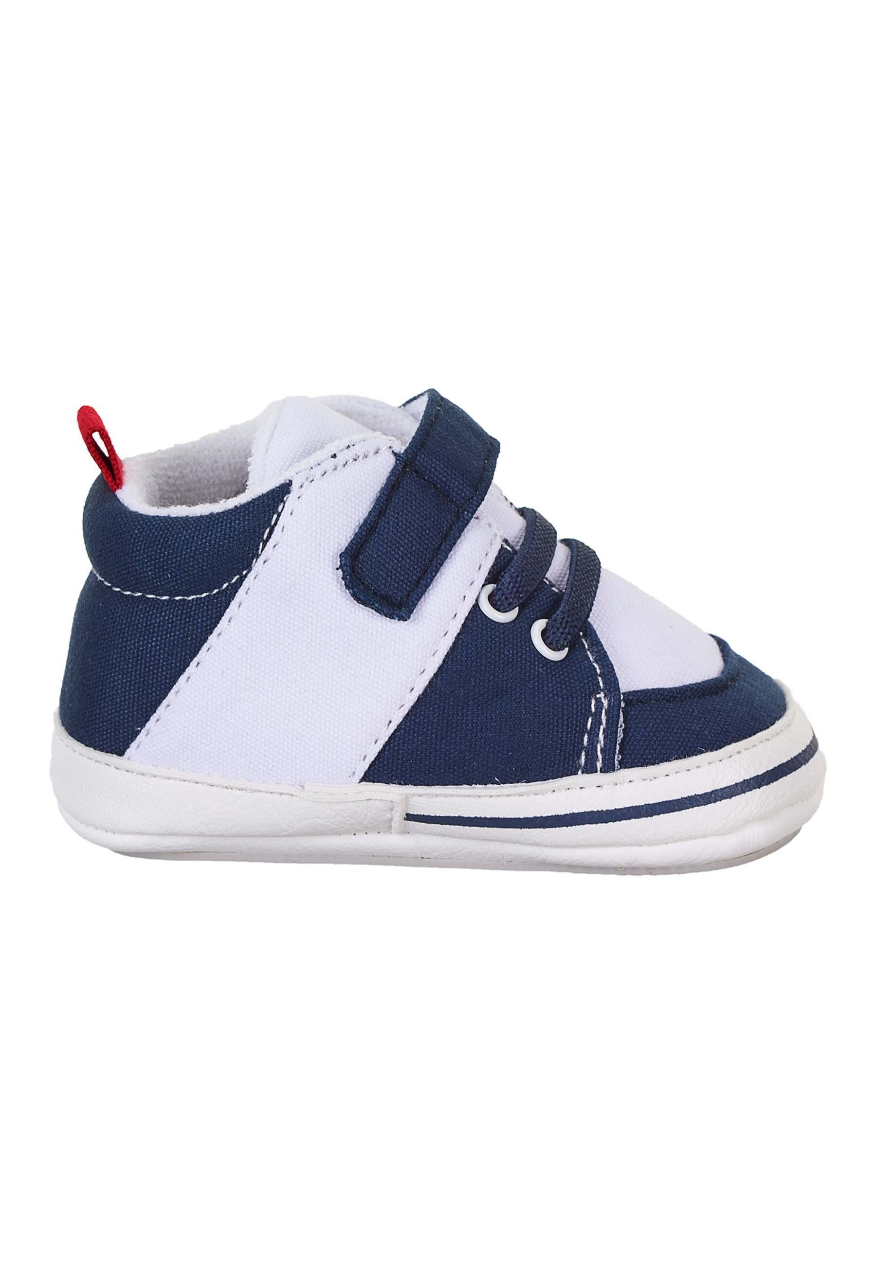Sterntaler® Baby-Schuh Krabbelschuh (1-tlg) Baby Krabbelschuhe - Baby-Schuh mit elastischen Schnürsenkeln in Marine - Flexible Schuhe mit aufgenähter rutschfester Sohle und Klettverschluss