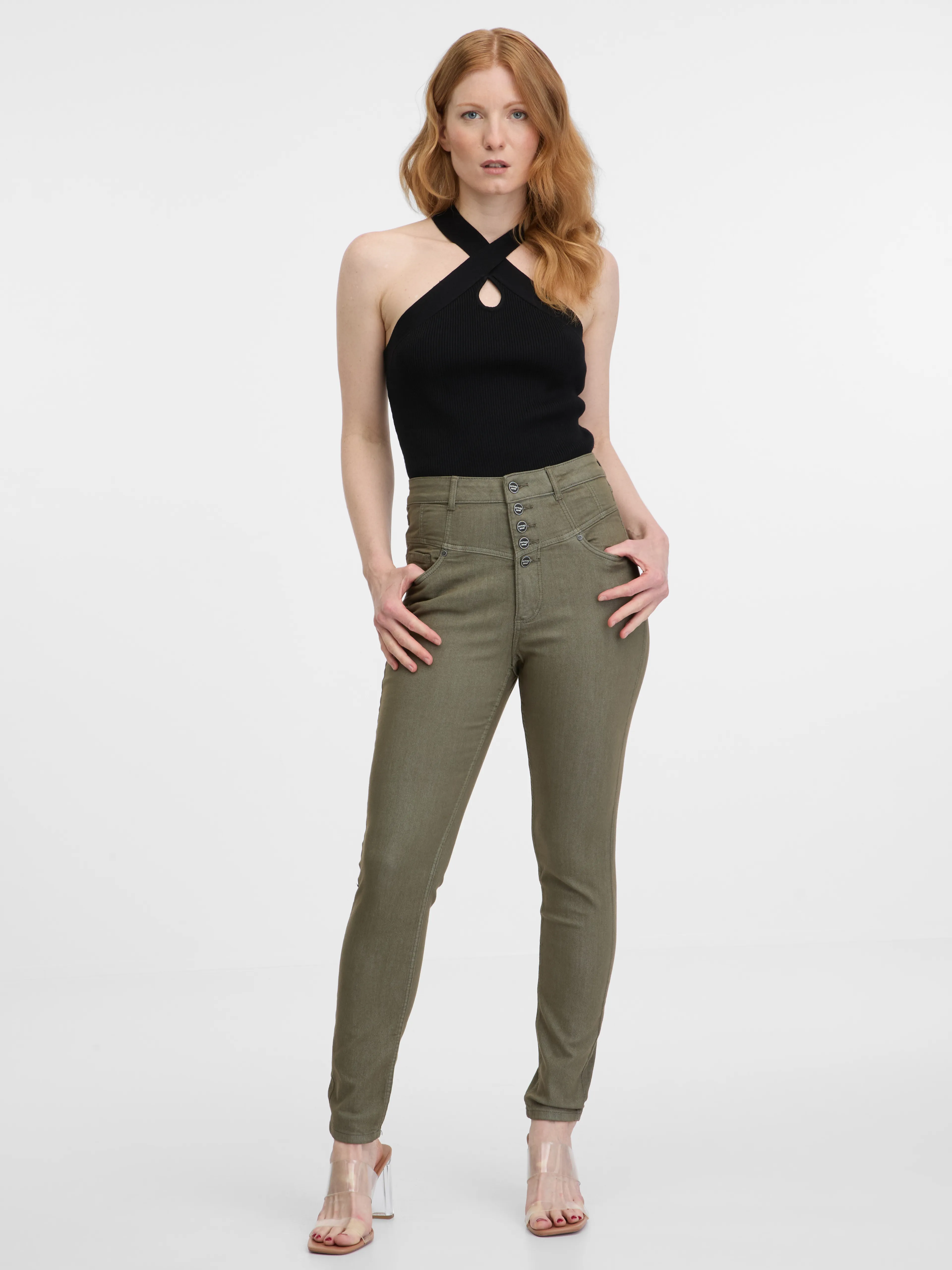 Khaki Damen Skinny Fit Jeans ORSAY