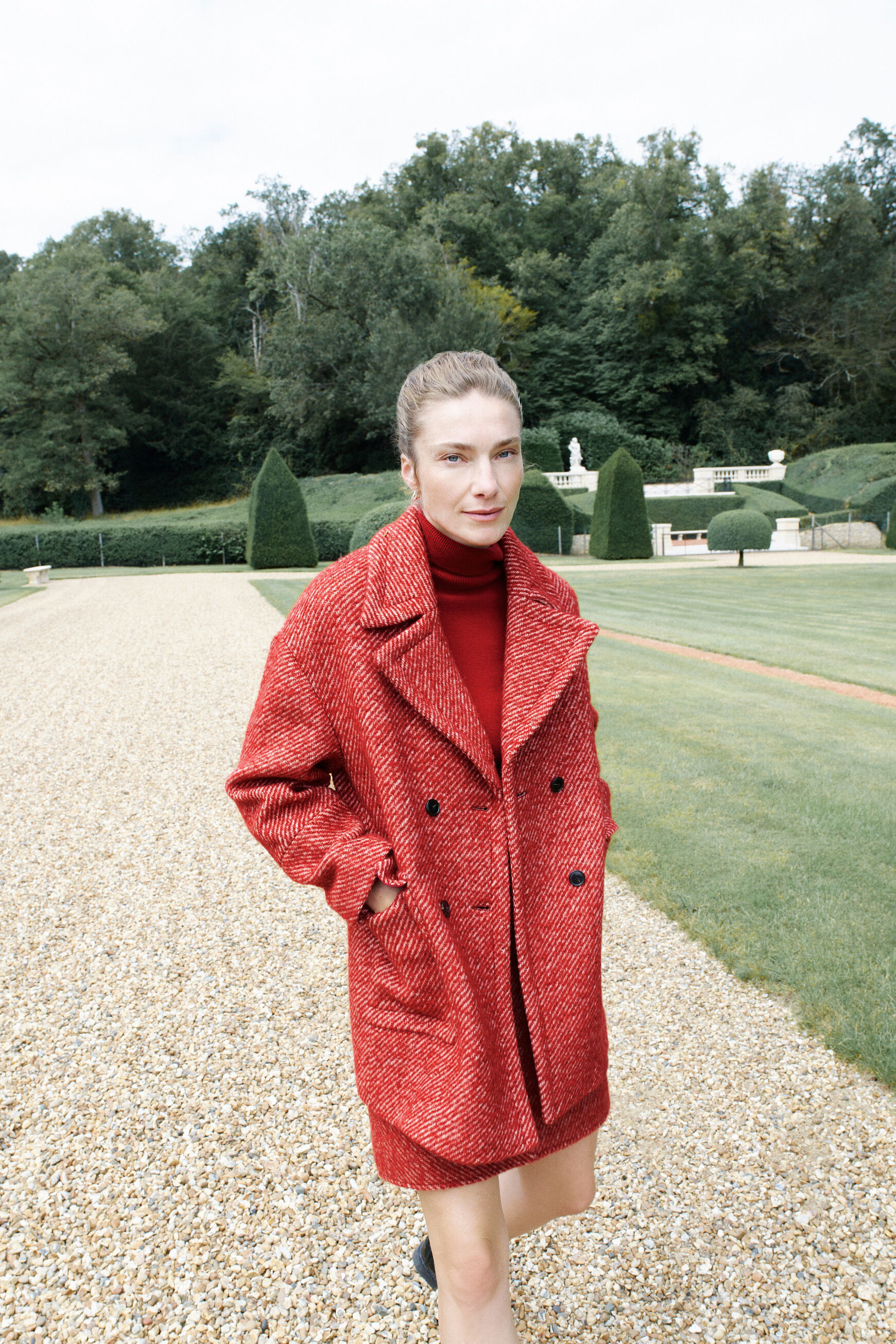 manteau mathias rouge femme