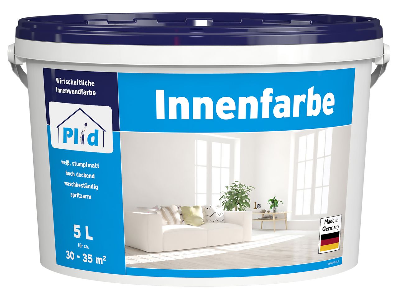 Plid Innenfarbe Wandfarbe Deckenfarbe Profi Farbe spritzarm Weiß