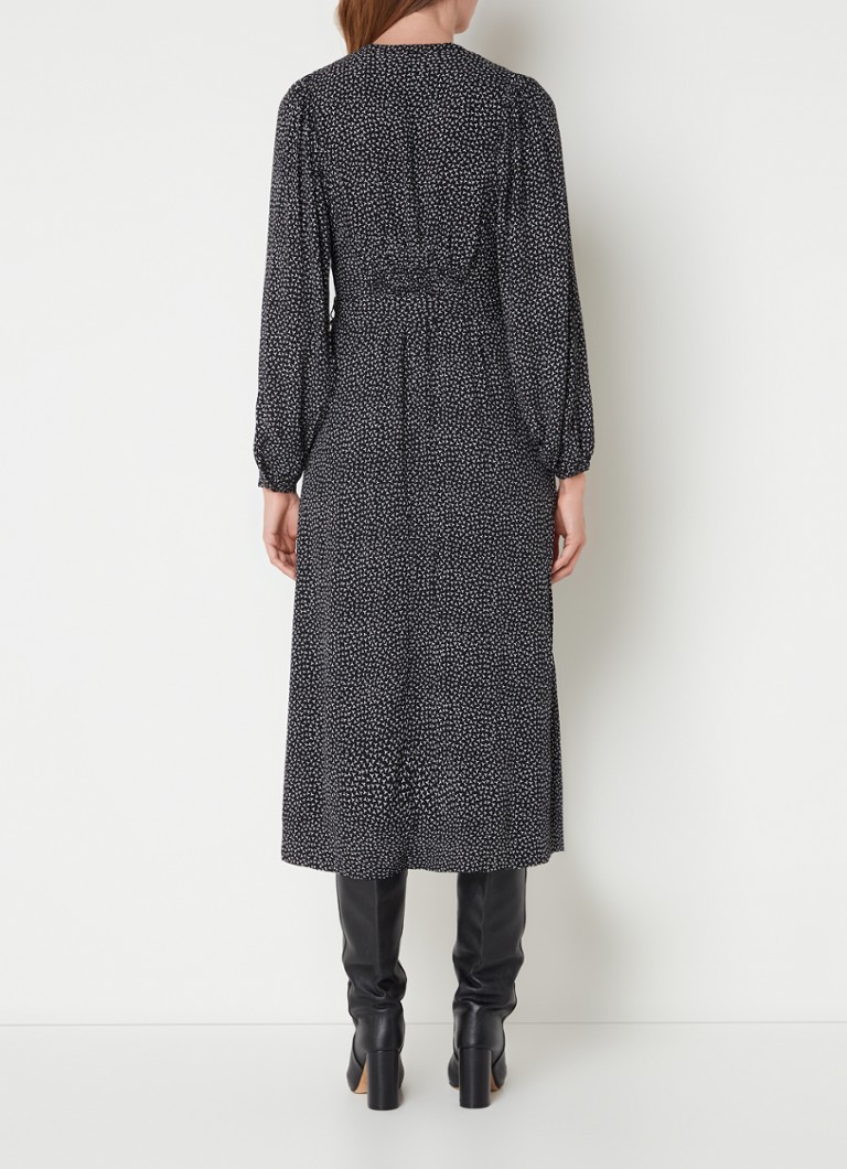 Whistles Midi dress in crepe with graphic print and slit